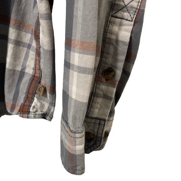 Gander Mountain Guide Series Gray White Orange Flannel Shirt Size 2XL - Picture 4 of 10